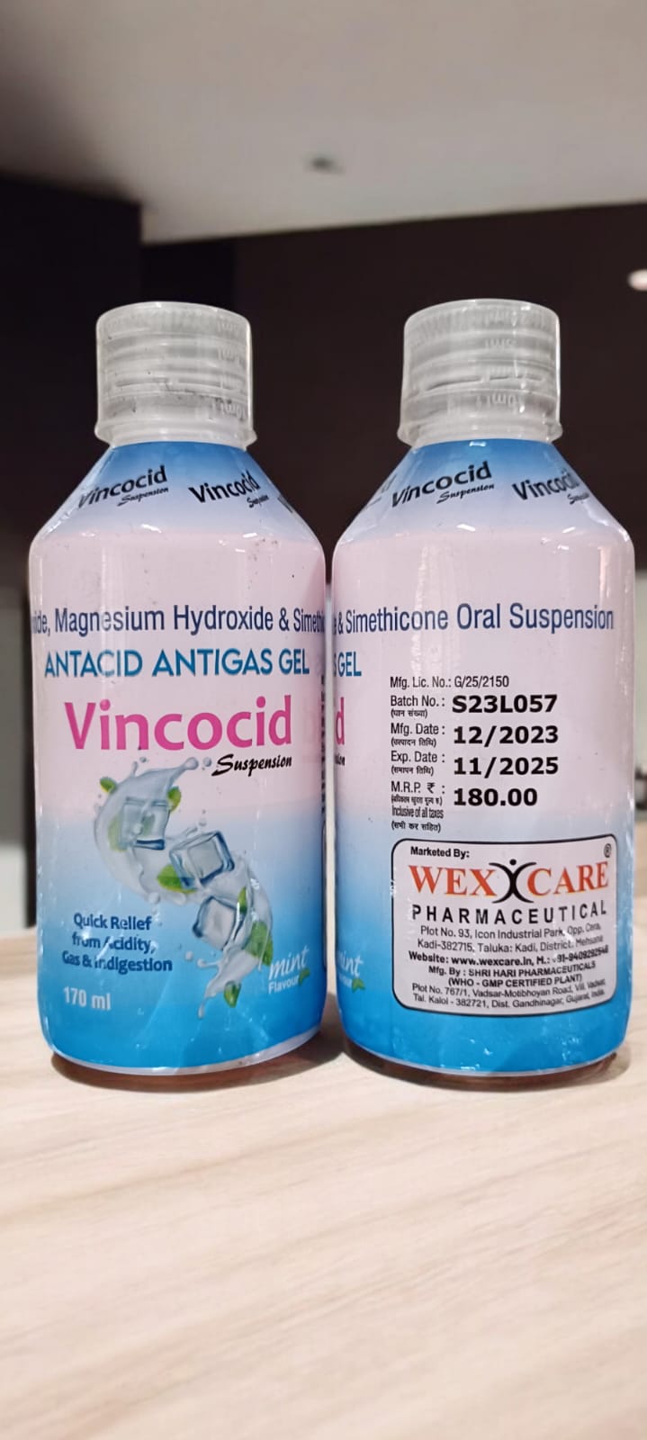 VINCOCID SUSPENSION (MINT) 170ML